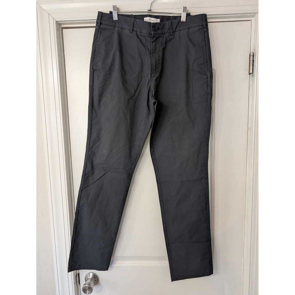 Hill City Everyday Tech‎ Pants Mens 34x32 Gray Water Repellent Stretch Chino